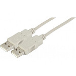 Câble USB 2.0 Type AA (Mâle/Mâle) - 2 m (Gris) pas cher