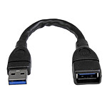 StarTech.com Câble d'extension USB-A 3.0 vers USB-A - M/F - 0.15 m - Noir pas cher
