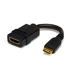 StarTech.com Adaptateur mini HDMI vers HDMI 1.4 4K 30Hz - F/M - Connecteurs plaqués or - 13 cm - Noir pas cher