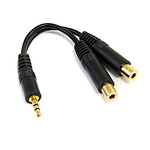 StarTech.com Câble répartiteur stéréo/dédoubleur Jack 3.5 mm avec connecteurs blindés dorés - M/F - 15 cm pas cher