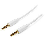 StarTech.com Câble audio stéréo jack 3.5 mm - M/M - 1 m - Blanc pas cher