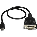 StarTech.com Câble Adaptateur USB-C vers DB9 (série RS232) 40 cm pour Scanners, Imprimantes - M/M - Noir pas cher