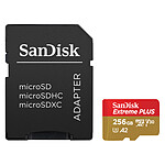 SanDisk Extreme Plus microSDXC UHS-I U3 A2 V30 256 Go + Adaptateur SD pas cher