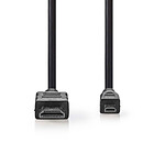 Nedis Câble Micro HDMI mâle / HDMI mâle haute vitesse avec Ethernet Noir (1.5 mètre) pas cher