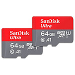 SanDisk Ultra microSD UHS-I U1 64 Go + Adaptateur SD (SDSQUA4-064G-GN6MT) pas cher