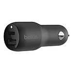 Belkin Boost Charge Chargeur de voiture 2 ports USB-C PD (18W) + USB-A (12W) sur prise allume-cigare (Noir) pas cher