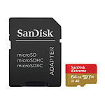 SanDisk Extreme microSDXC UHS-I U3 64 Go + Adaptateur SD pas cher
