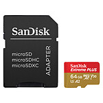 SanDisk Extreme PLUS microSDXC UHS-I U3 64 Go + Adaptateur SD pas cher