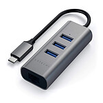 SATECHI Hub USB-C 2-en-1 avec 3 Ports USB 3.0 + Ethernet - Gris pas cher