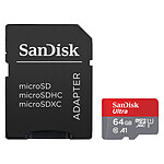 SanDisk Ultra microSD UHS-I U1 64 Go 140 Mo/s + Adaptateur SD pas cher