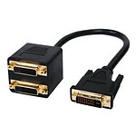 Câble DVI-D Single Link mâle / 2 DVI-D Single Link femelles (20 cm) pas cher
