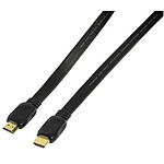 Câble HDMI 1.4 Ethernet Channel mâle/mâle (plat, plaqué or) - (2 mètres) pas cher