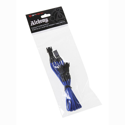 BitFenix Alchemy Blue - Câble d'alimentation gainé - 3 pins vers 3x 3 pins - 60 cm pas cher