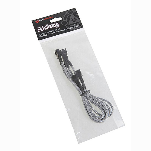 BitFenix Alchemy Silver - Câble d'alimentation gainé - 3 pins vers 3x 3 pins - 60 cm pas cher