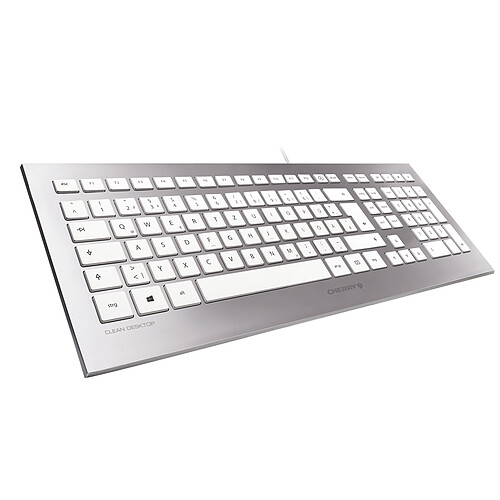 Cherry Strait Corded Keyboard (argent/blanc) pas cher