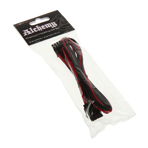 BitFenix Alchemy Red/Black - Extension d'alimentation gainée - EPS12V 8 pins - 45 cm pas cher