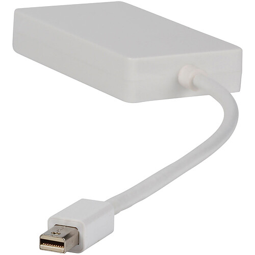 Adaptateur multiple mini DisplayPort Mâle vers DVI + VGA + HDMI 0,20 m blanc pas cher