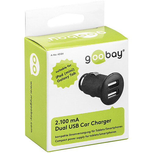 Goobay 2.100 mA Dual USB Car Charger pas cher