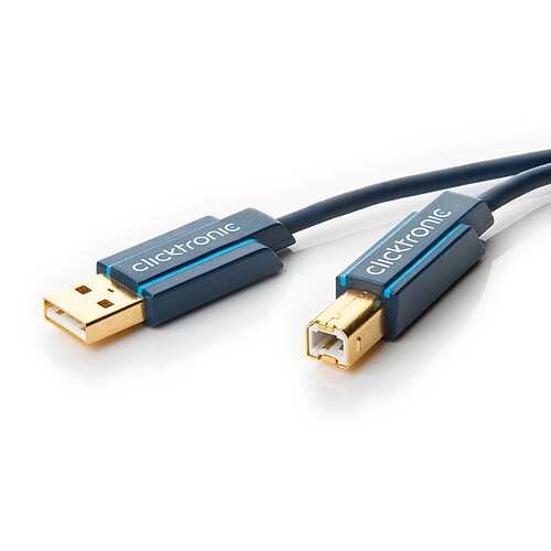Clicktronic Câble USB 2.0 Type AB (Mâle/Mâle) - 1.8 m pas cher