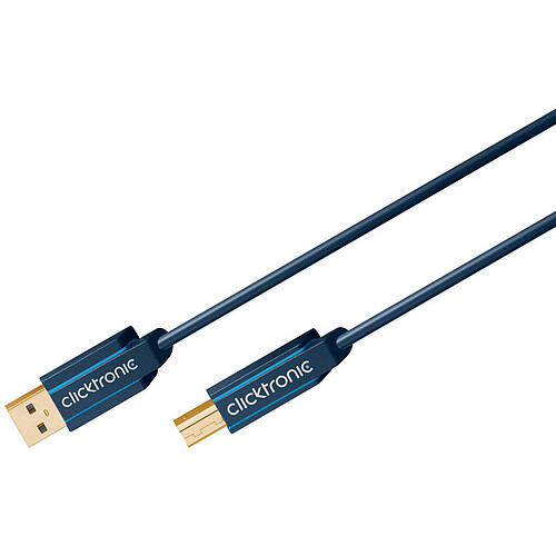 Clicktronic Câble USB 2.0 Type AB (Mâle/Mâle) - 1 m pas cher