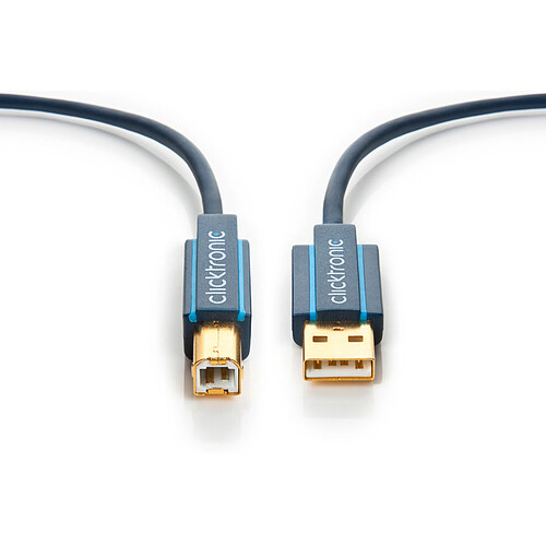 Clicktronic Câble USB 2.0 Type AB (Mâle/Mâle) - 1.8 m pas cher