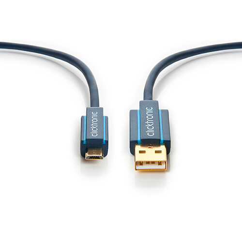 Clicktronic Câble Micro USB 2.0 Type AB (Mâle/Mâle) - 0.5 m pas cher