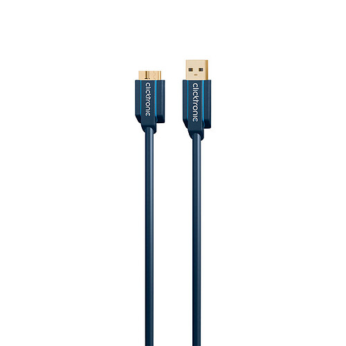 Clicktronic Câble Micro USB 3.0 Type AB (Mâle/Mâle) - 0.5 m pas cher