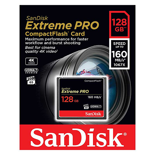 SanDisk Carte mémoire Extreme Pro CompactFlash 128 Go pas cher