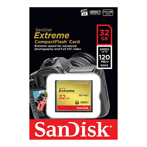 SanDisk Carte mémoire Extreme CompactFlash 32 Go pas cher