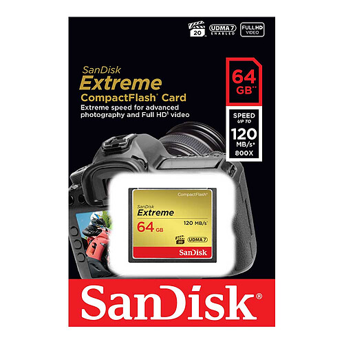 SanDisk Carte mémoire Extreme CompactFlash 64 Go pas cher