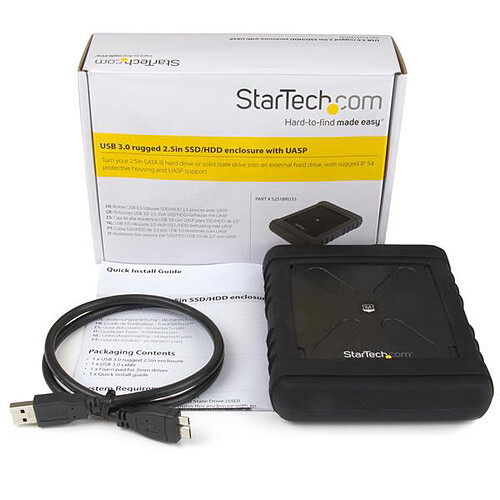 StarTech.com Boîtier USB 3.0 antichoc pour HDD / SSD SATA 6Gb/s de 2,5" avec UASP pas cher