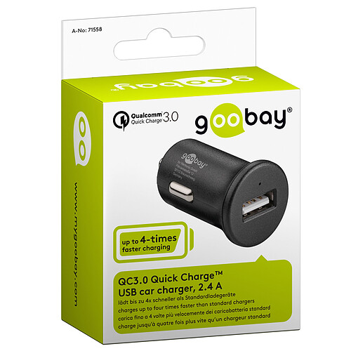 Goobay Chargeur rapide USB 2.4A sur prise allume-cigare (noir) pas cher