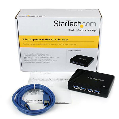StarTech.com Hub USB 3.0 à 4 ports pas cher