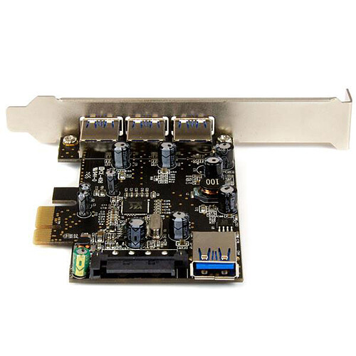 StarTech.com Carte contrôleur PCI-E (4 ports USB 3.0 Type-A - 1 interne et 3 externes) pas cher