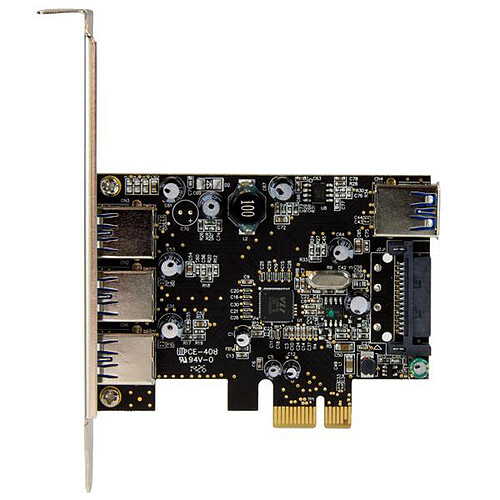 StarTech.com Carte contrôleur PCI-E (4 ports USB 3.0 Type-A - 1 interne et 3 externes) pas cher