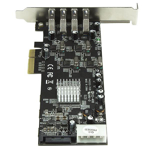 StarTech.com Carte contrôleur PCI-E (4 ports USB 3.0 Type-A - SATA / LP4) pas cher