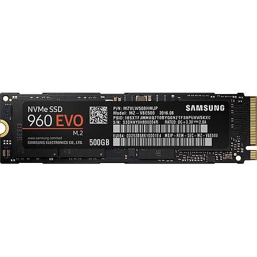 Samsung SSD 960 EVO M.2 PCIe NVMe 500 Go pas cher