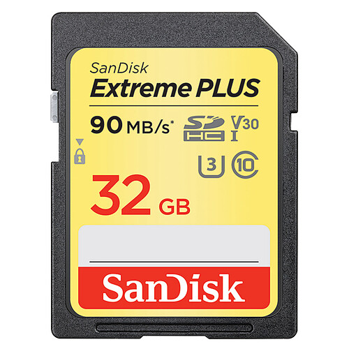 SanDisk Carte mémoire SDHC Extreme PLUS UHS-1 U3 V30 32 Go pas cher