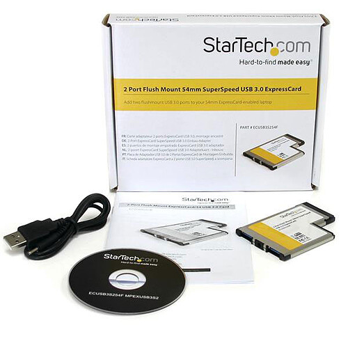 StarTech.com Carte contrôleur ExpressCard/54 vers 2 ports USB 3.0 pas cher