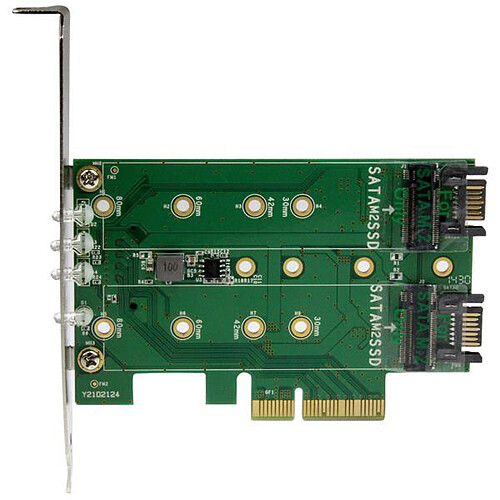 StarTech.com Carte contrôleur PCI-Express 4x (2x M.2 SATA III + 1x M.2 PCI-e NVMe) pas cher