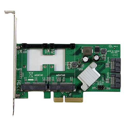 StarTech.com Carte contrôleur 2 slots mSATA + 2 ports SATA III sur slot PCI-Express 4x pas cher