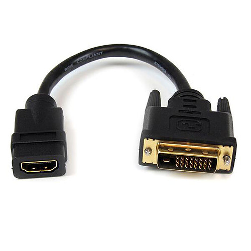 StarTech.com Câble adaptateur vidéo HDMI vers DVI-D - F/M - 20 cm pas cher