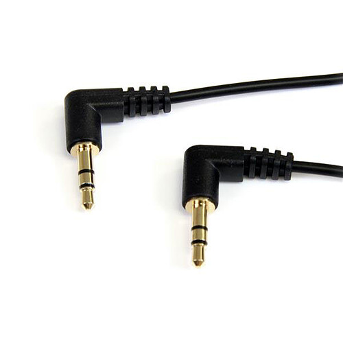 StarTech.com Câble audio stéréo Slim 3,5 mm avec 2 angles droits - M/M - 90 cm pas cher
