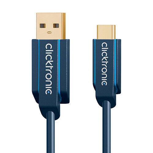 Clicktronic Câble USB-C To USB-A 3.0 (Mâle/Mâle) - 0.5 m pas cher