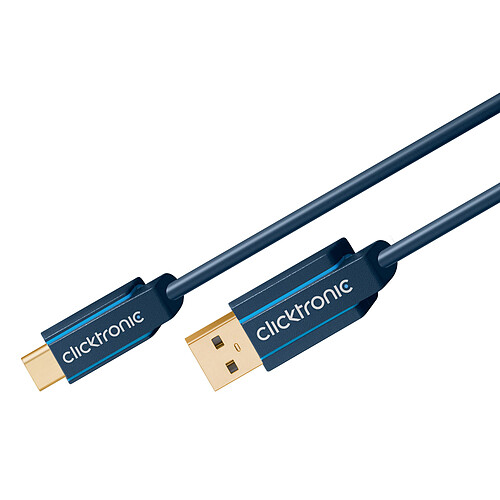 Clicktronic Câble USB-C To USB-A 3.0 (Mâle/Mâle) - 3 m pas cher