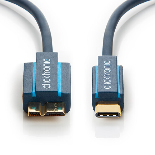 Clicktronic Câble USB-C To Micro USB-B 3.0 (Mâle/Mâle) - 1 m pas cher