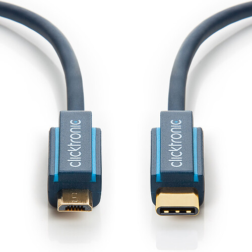 Clicktronic Câble USB-C To Micro USB-B 2.0 (Mâle/Mâle) - 0.5 m pas cher