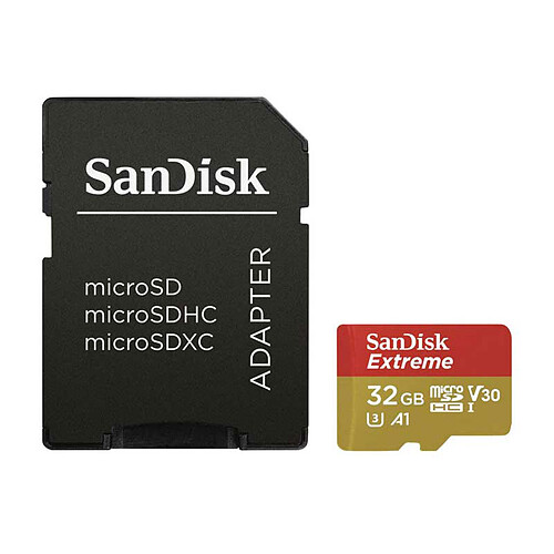 SanDisk Extreme Action Camera microSDHC UHS-I U3 V30 A1 32 Go + Adaptateur SD pas cher