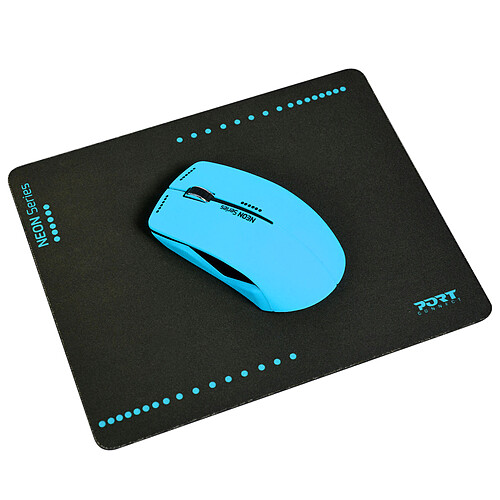 PORT Connect Neon Wireless Mouse - Bleu pas cher