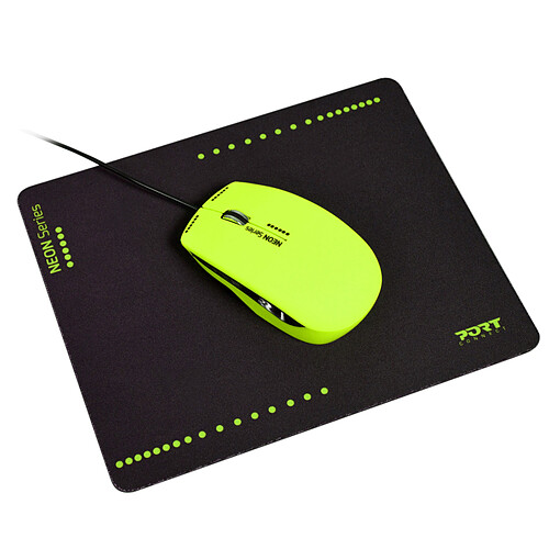 PORT Connect Neon Wired Mouse - Jaune pas cher